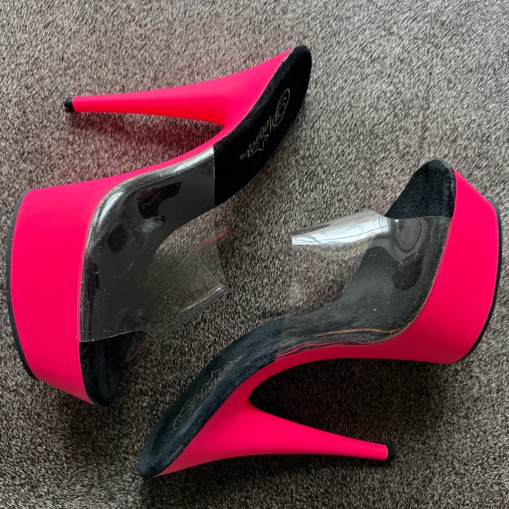 Adore-701UV Pink Platform Mules - Picture 7 of 9